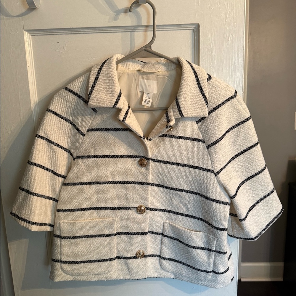 H&M Blazer - Cream and Black Stripes